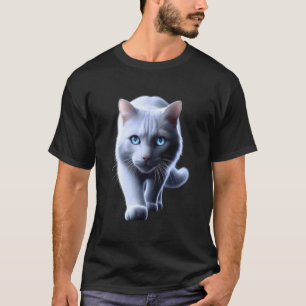 Camiseta Gato Olhos Azuis Lindo Gatinho Imagem Realista de
