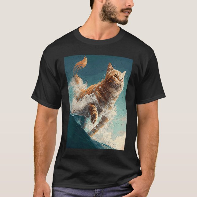 Camiseta Gato Ondas Voadoras (Frente)