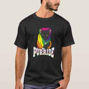 Camiseta Gato Orgulho Arco-íris do Purride