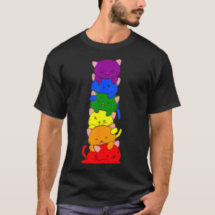 Camiseta Gato orgulho gay Lgbt Kawaii Filma Anime Bonito