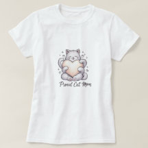 Gato Orgulhoso Mãe Cabeça Abraçada Camisa-T