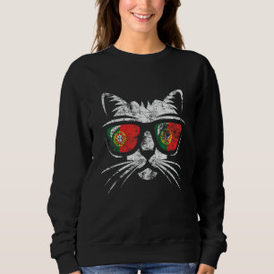Camiseta Gato Orgulhoso Português Vintage Bandeira de Portu