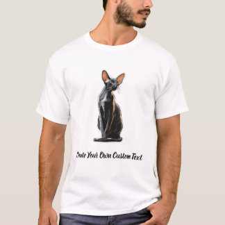 Camiseta Gato Oriental de Pelo Curto Crie Seu Próprio Texto