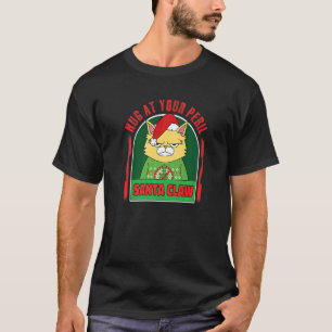 Camiseta Gato ou gatinho anti Natal Presa de Santa Espinhos