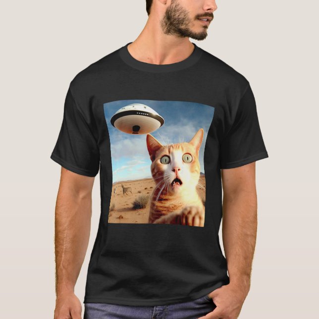 Camiseta Gato OVNI Alien  Cat 2 (Frente)