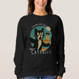 Camiseta Gato OVNI Alien Paranormal selfie engraçado