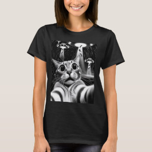 Camiseta Gato OVNI Invasão Engraçado Memória Gato RetroAlie