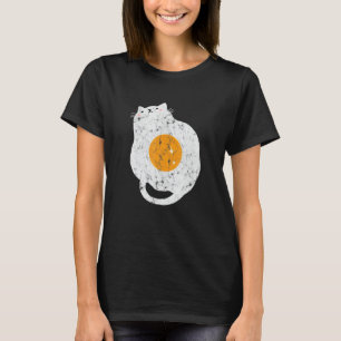 Camiseta Gato Ovo Frito Vintage Comida Gato
