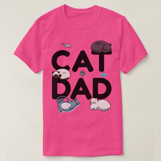 Camiseta Gato Pai Gato Gato, homem, Gatinho, medula (2) (Frente do Design)