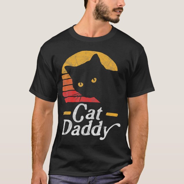 Camiseta Gato Pai Oitenta Estilo Cat Retro Distante  (Frente)