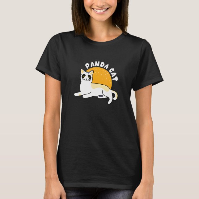 Camiseta Gato Panda Design Gráfico De Um Gato Com Círculo E (Frente)