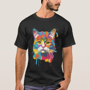 Camiseta Gato Para Adoção Colorida De Gatinhos De Gato