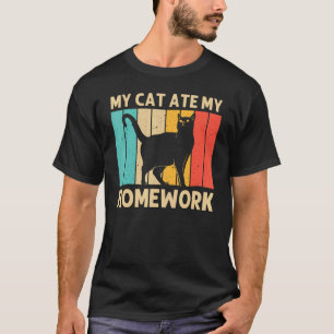 Camiseta Gato Para Crianças Gatos De Gato Preto