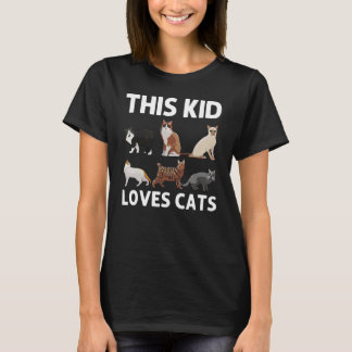 Camiseta Gato Para Crianças Meninos Gata Dona do Gato Gatin