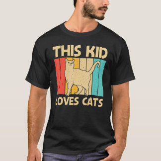 Camiseta Gato Para Crianças Meninos Gato Gatinho Animal de 