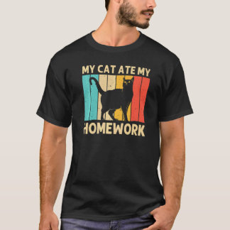 Camiseta Gato Para Crianças Meninos Gato Preto Pessoa de Ga