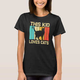 Camiseta Gato Para Crianças Meninos Gato Preto  Pessoa Gato