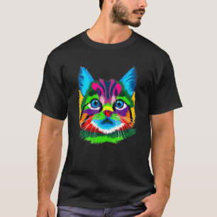 Camiseta Gato Para Gatinho Gato Colorido