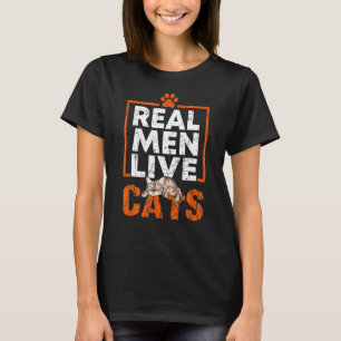 Camiseta Gato Para Homens E Meninos Homens Reais Adoram Gat