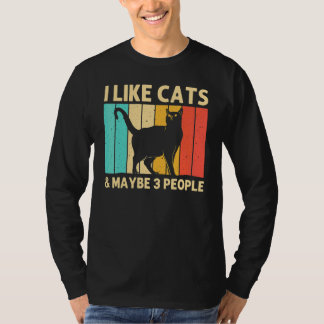 Camiseta Gato Para Homens Mulheres Gato Preto  Pessoa Gatos