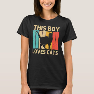 Camiseta Gato Para Meninos Crianças Gatos De Gato Preto