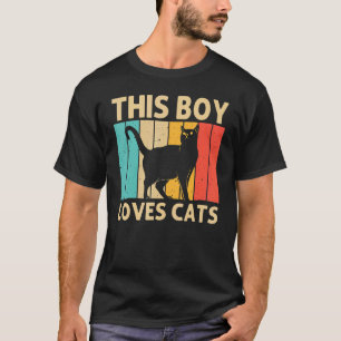 Camiseta Gato Para Meninos Crianças Gatos De Gato Preto