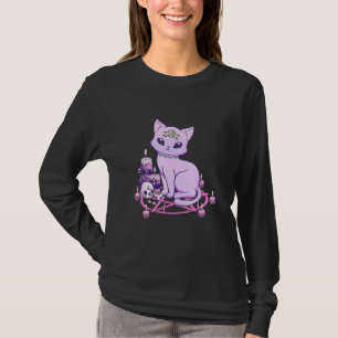 Camiseta Gato Pastel Goth Assustador Gato Wicca Aesthe Vamp