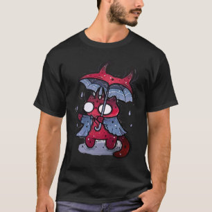 Camiseta Gato Pastel Goth Krampus Diabo Fofo e Sinistro
