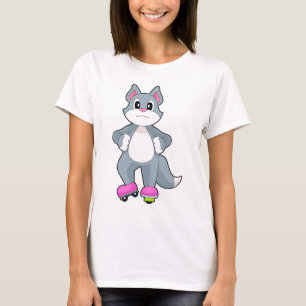 Camiseta Gato Patinação inline Patins inline Esportes