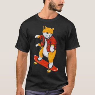 Camiseta Gato patinador de skate gato amado cachorros 