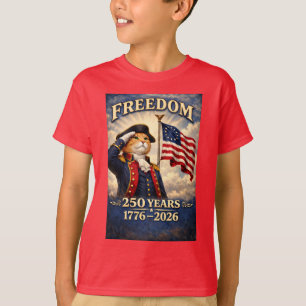 Camiseta Gato Patriótico 250 Anos 4 de Julho Orgulho Americ
