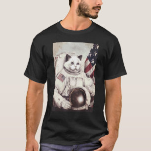 Camiseta gato patriótico Catronauta Astronauta Gato Profund