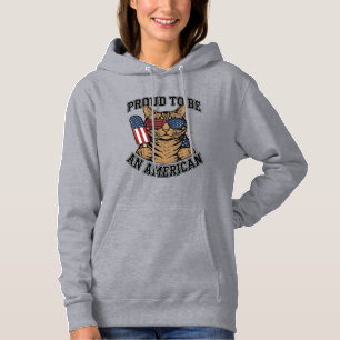 Camiseta Gato Patriótico Orgulhoso por Ser Americano Vetor