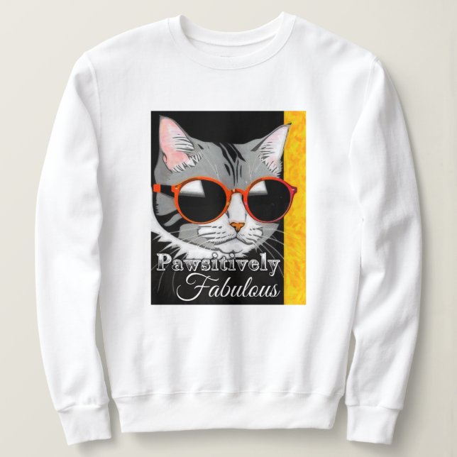 Camiseta Gato Pawsitivamente Fabuloso (Frente do Design)