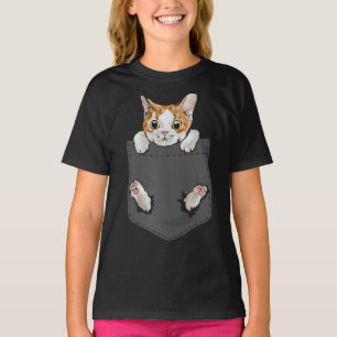 Camiseta Gato Pega Em Pocket Cute Cat Lovers Pet Lover