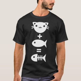Camiseta Gato + Peixe = Peixe Osso Gato Gatinho Gato Gato G