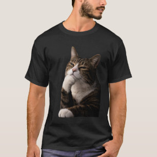 Camiseta Gato Pensativo Engraçado
