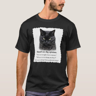 Camiseta Gato Pequeno, Grandes Opiniões Borda Sinuosa