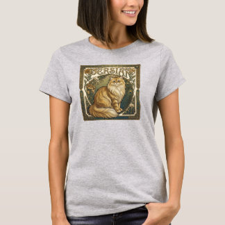 Camiseta Gato Persa Art Nouveau – Arte de Gato Vintage Eleg