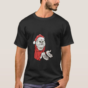 Camiseta Gato Persa Árvore de Natal Gato Natal Santa