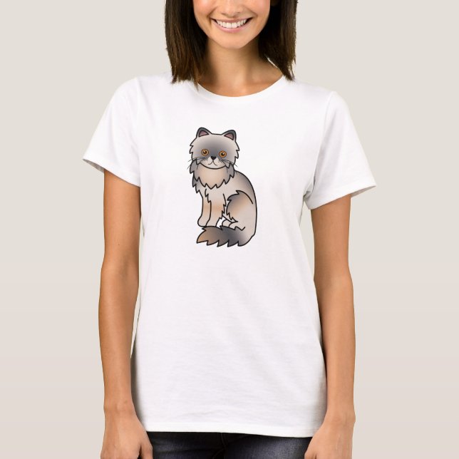 Camiseta Gato Persa Azul Creme Com Olhos de Cobre (Frente)