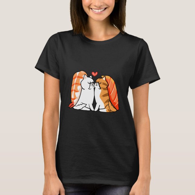 Camiseta Gato Persa Beijo Sushi (Frente)