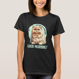 Camiseta Gato Persa BOM DIA Gato Persa Engraçado Vintage