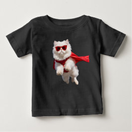 Camiseta Gato Persa Branco de Super Herói