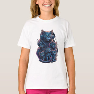 Camiseta Gato Persa com Kitten Brincando com TNT