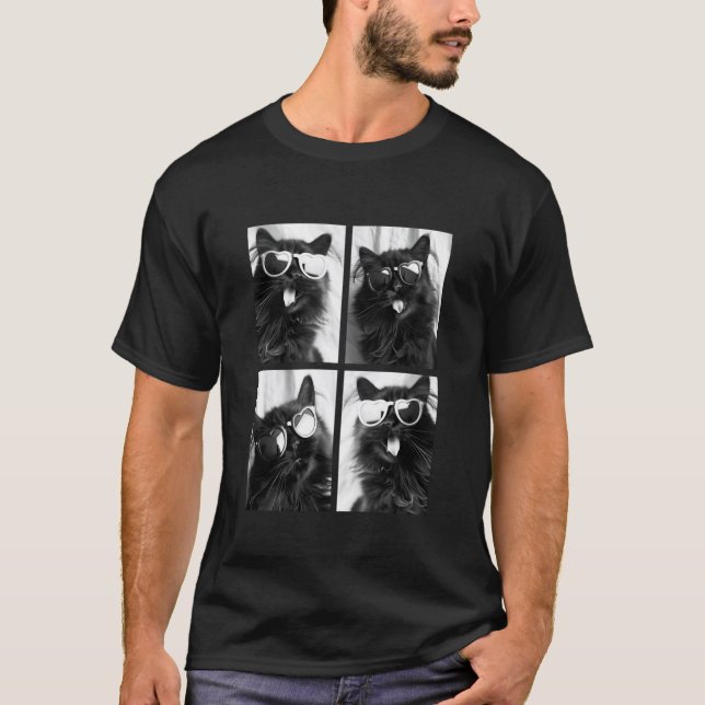 Camiseta Gato Persa com Óculos de Sol Corações Funny Valent (Frente)