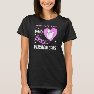 Camiseta Gato Persa De Forma Cardíaca Apenas Uma Menina Que