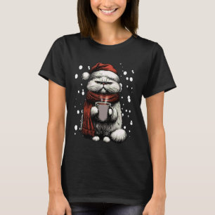 Camiseta Gato Persa De Natal Chapéu Do Papai Noel Amante Do