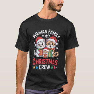 Camiseta Gato Persa Engraçado Chapéu de Papai Noel Luzes de