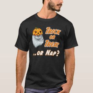 Camiseta Gato Persa Engraçado no Abóbora de Halloween